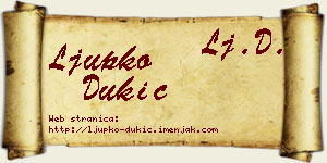 Ljupko Dukić vizit kartica
